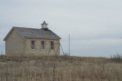 Old one room school on kansas prairie