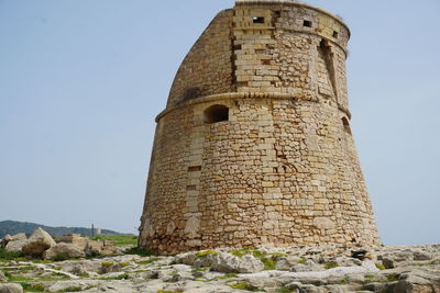 Low angle view of castle against clear sky