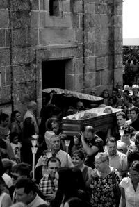 Group of people in front of building