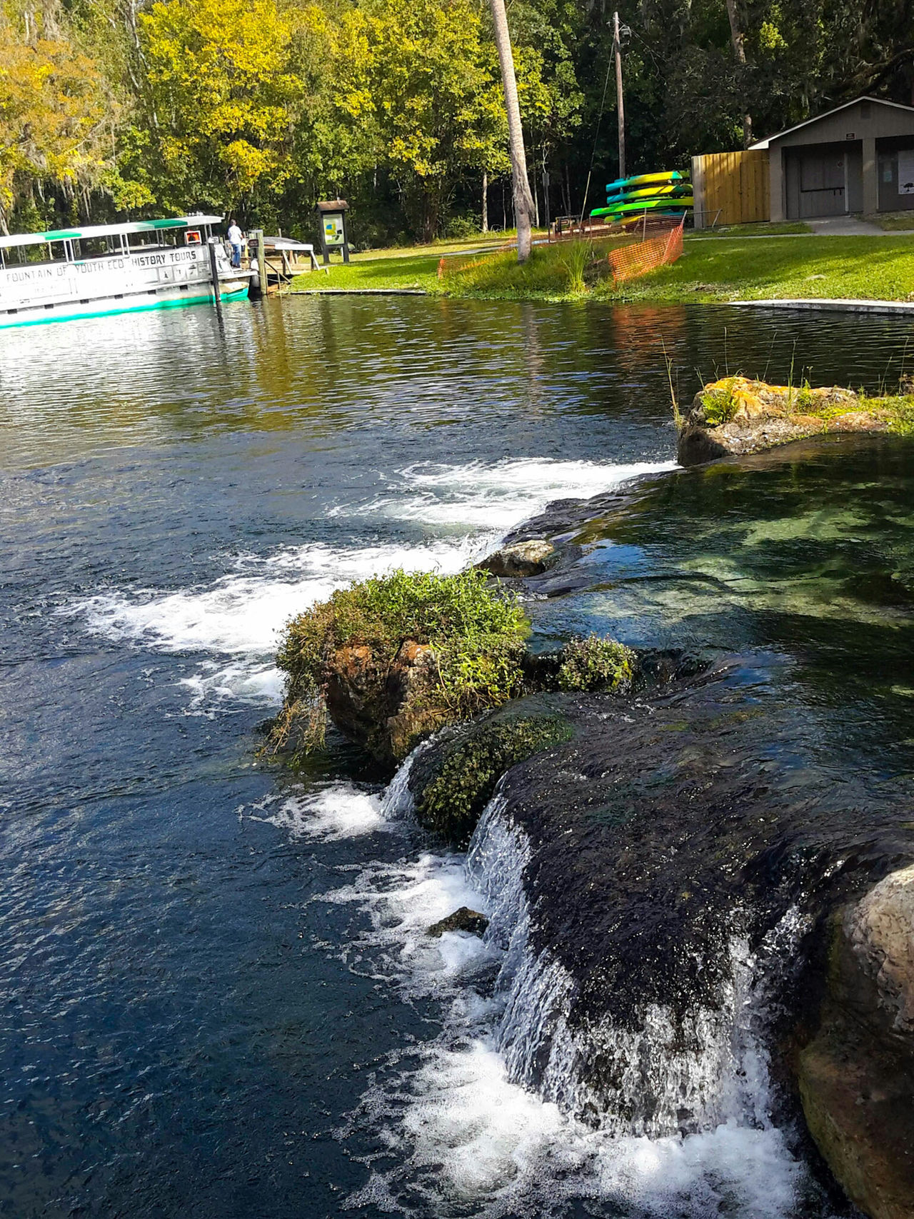 Falls, canoes, andboat