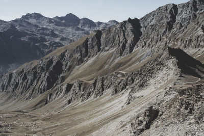 Scenic view of rocky mountains against sky