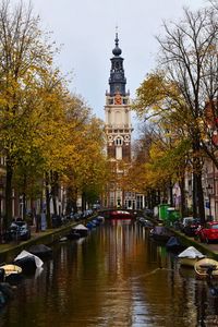 Canal amidst buildings against sky