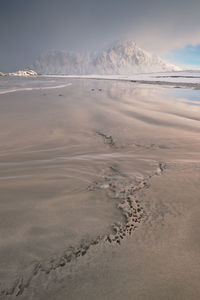 Scenic view of beach against sky