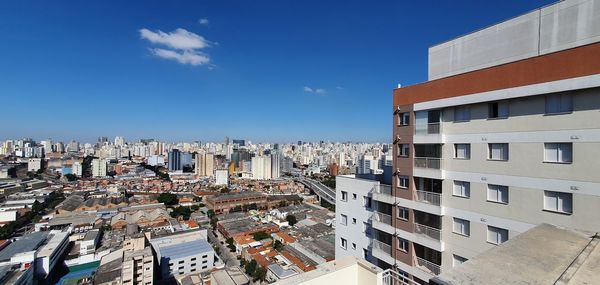 High angle view of townscape against sky