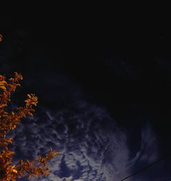 Low angle view of cloudy sky