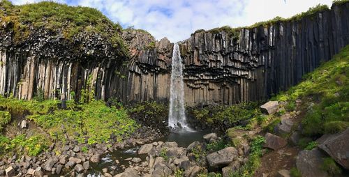 Scenic view of waterfall