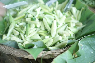 High angle view of vegetables in basket