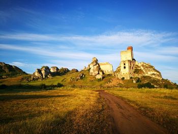 View of castle against cloudy sky