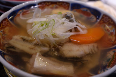 Close-up of soup in bowl