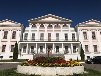 Facade of historic building against sky