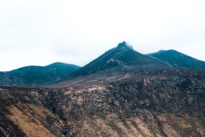 Scenic view of mountains against clear sky