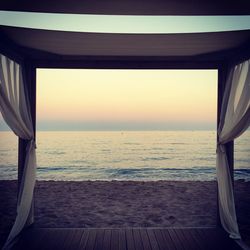 Scenic view of sea during sunset