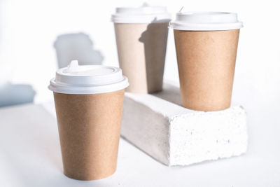 Close-up of coffee cup on table