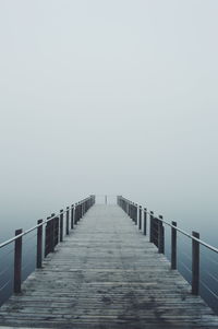 Pier over sea against clear sky