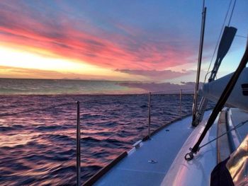 Scenic view of sea at sunset