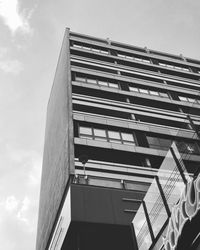 Low angle view of modern building against sky