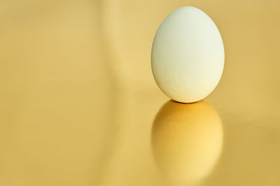 Directly above shot of white apple on table