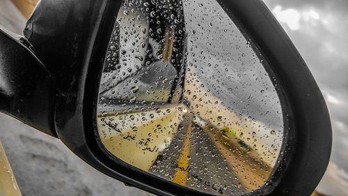 Close-up of wet glass window