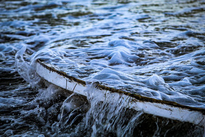 Full frame shot of water flowing in river