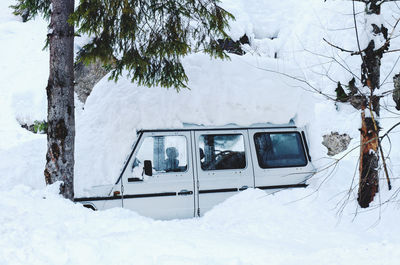 Scenic view of the winter landscape in the alps, slovenia. snowcovered pine trees.