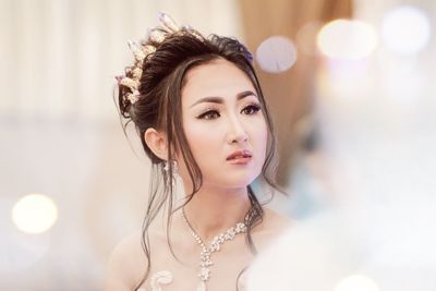 Close-up of bride