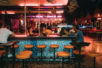 Group of people in restaurant