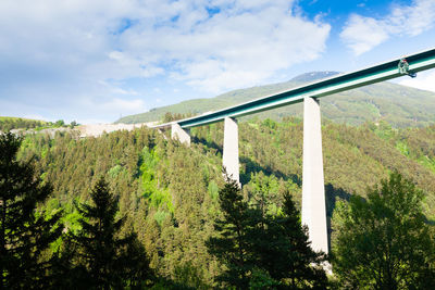 Low angle view of bridge against sky