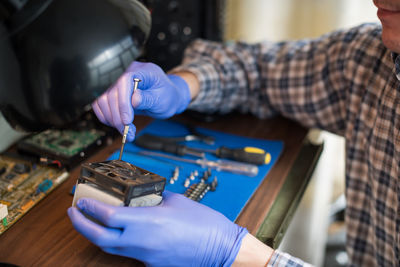 Man repairing computer