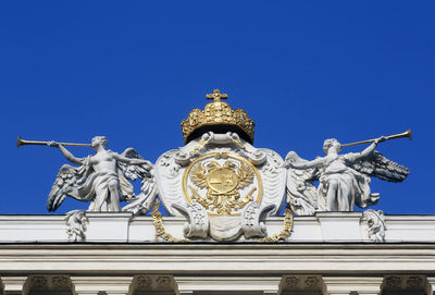 Architectural artistic decorations on hofburg palace, vienna,  austria