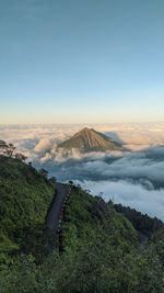 Scenic view of landscape against cloudy sky