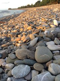 Surface level of pebble beach