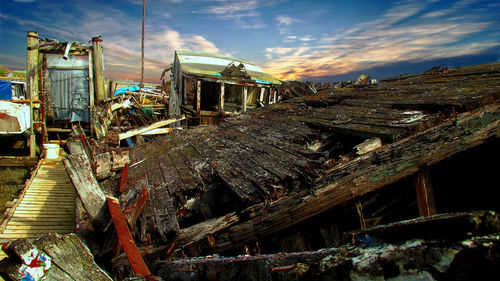 Abandoned built structure against sky