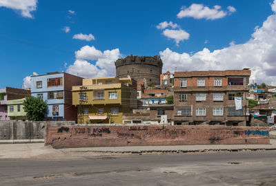 Buildings against blue sky