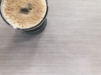 High angle view of coffee on table