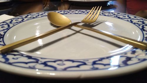 Close-up of bread in plate
