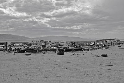 View of cloudy sky over mountains