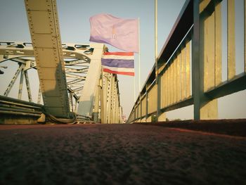 Suspension bridge against sky