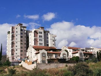 Low angle view of buildings against sky