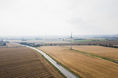 High angle view of rural landscape