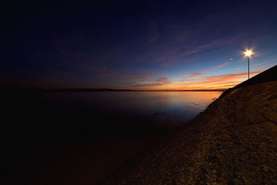 Scenic view of sea at sunset