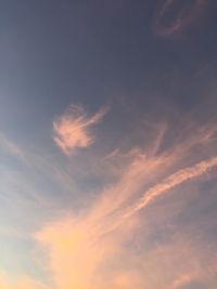 Low angle view of sky at sunset