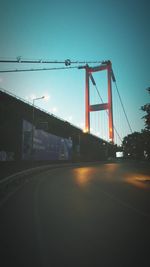 View of suspension bridge against sky