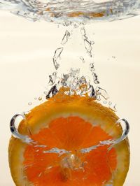 Close-up of lemon in water