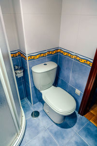 High angle view of escalators in bathroom