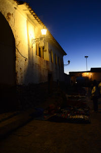 Illuminated built structure at night