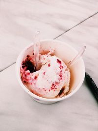 Close-up of ice cream in glass