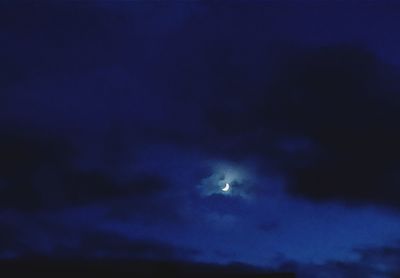 Low angle view of moon in sky