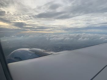 Aerial view of clouds seen from airplane