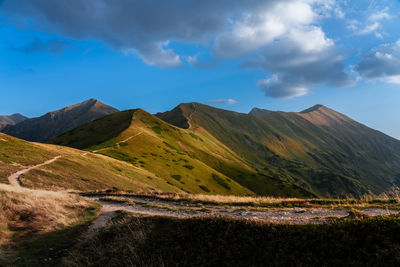 Scenic view of mountains against sky