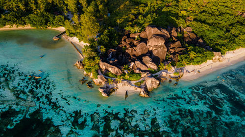 High angle view of beach